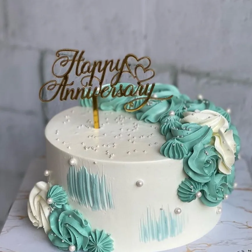teal white floral brush