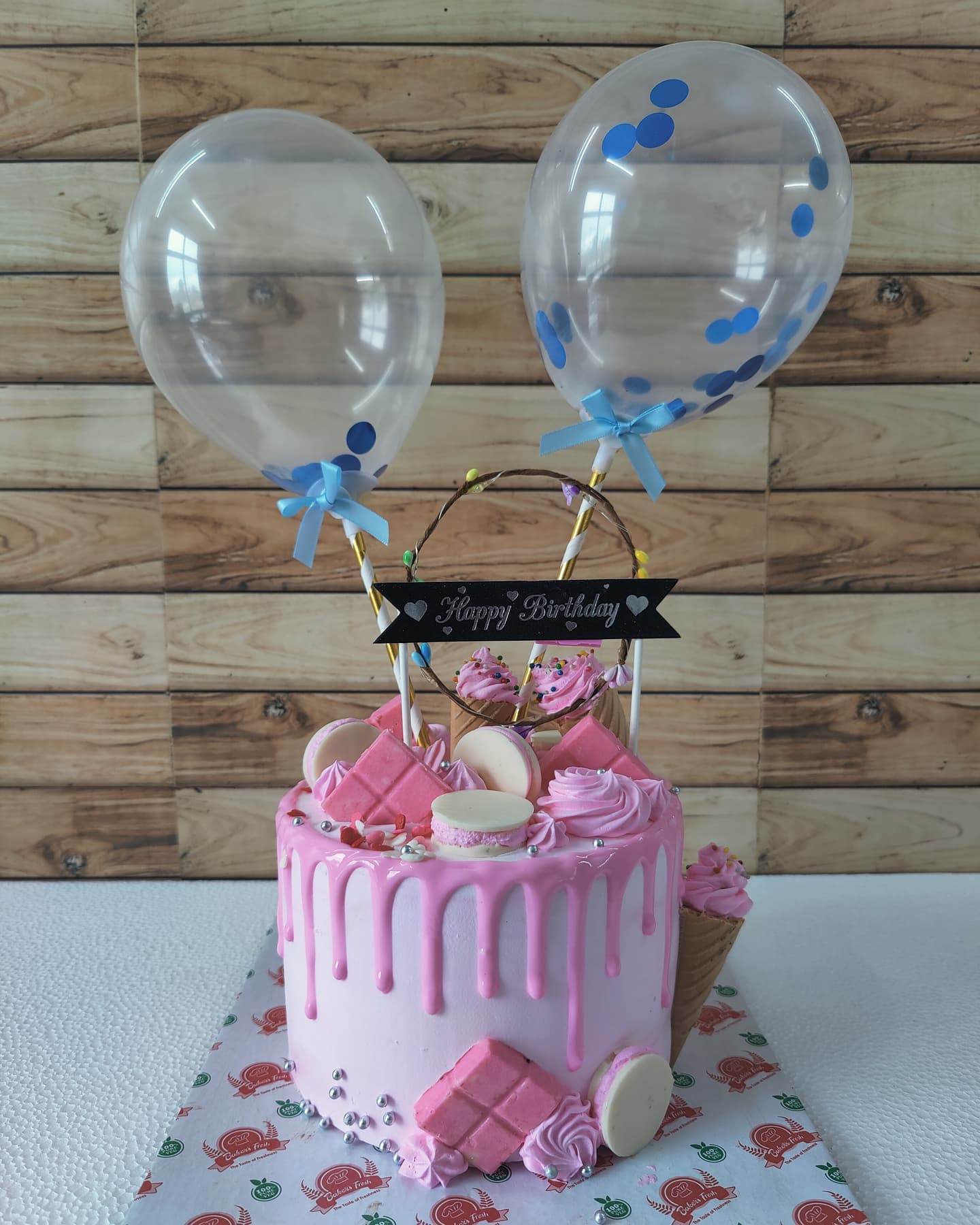 pink drip balloon