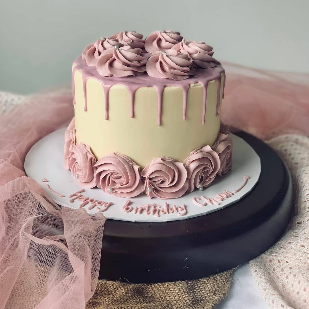 pink rose drip rosette