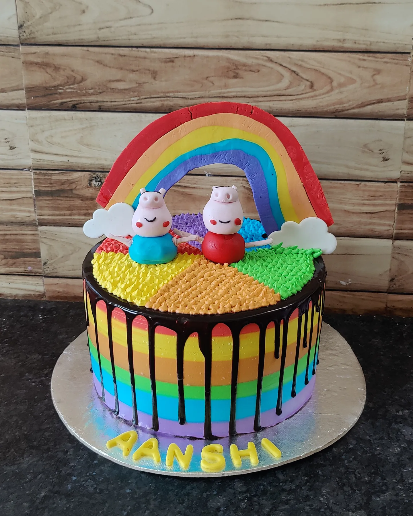 peppa pig rainbow drip