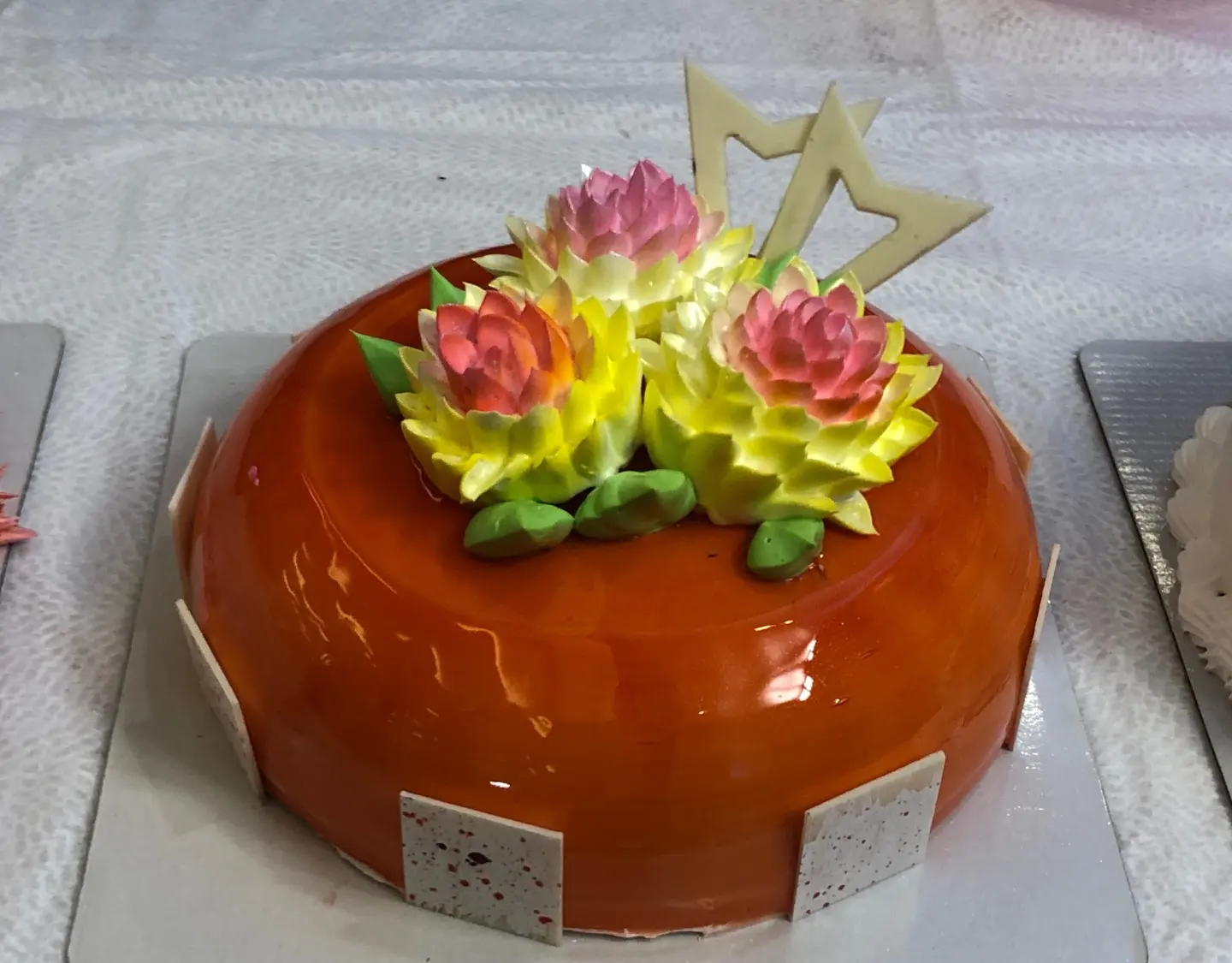 orange glazed lotus