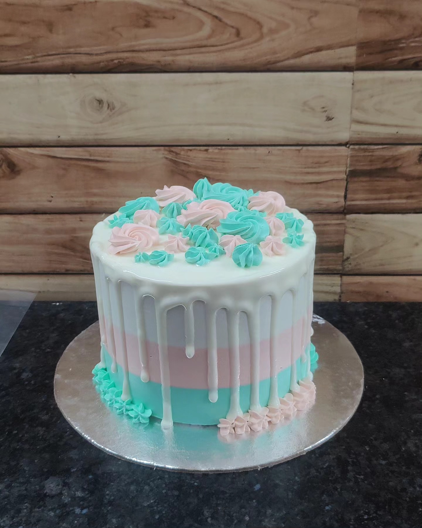 pastel mint pink drip