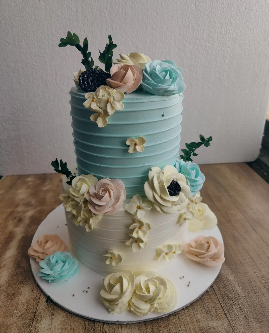 turquoise rose spiral 2tier
