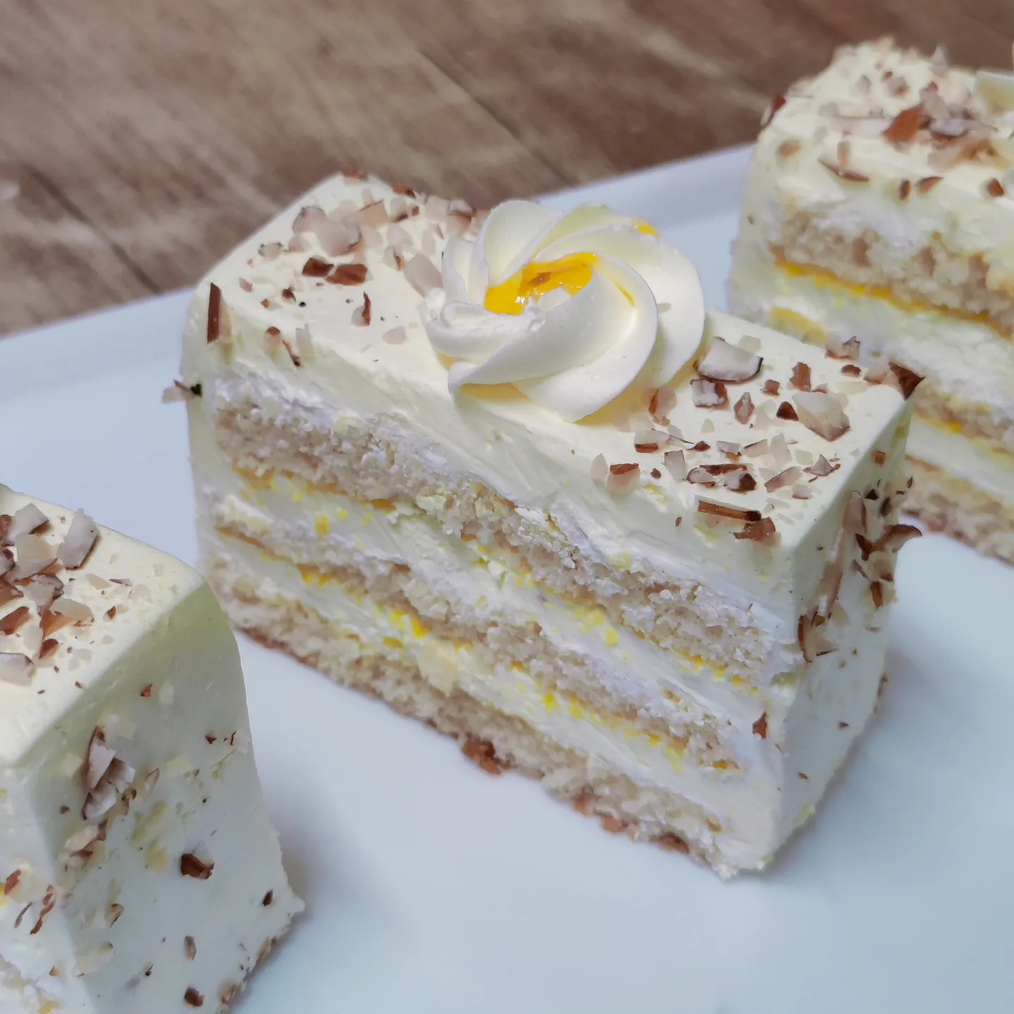 almond mango cream pastry
