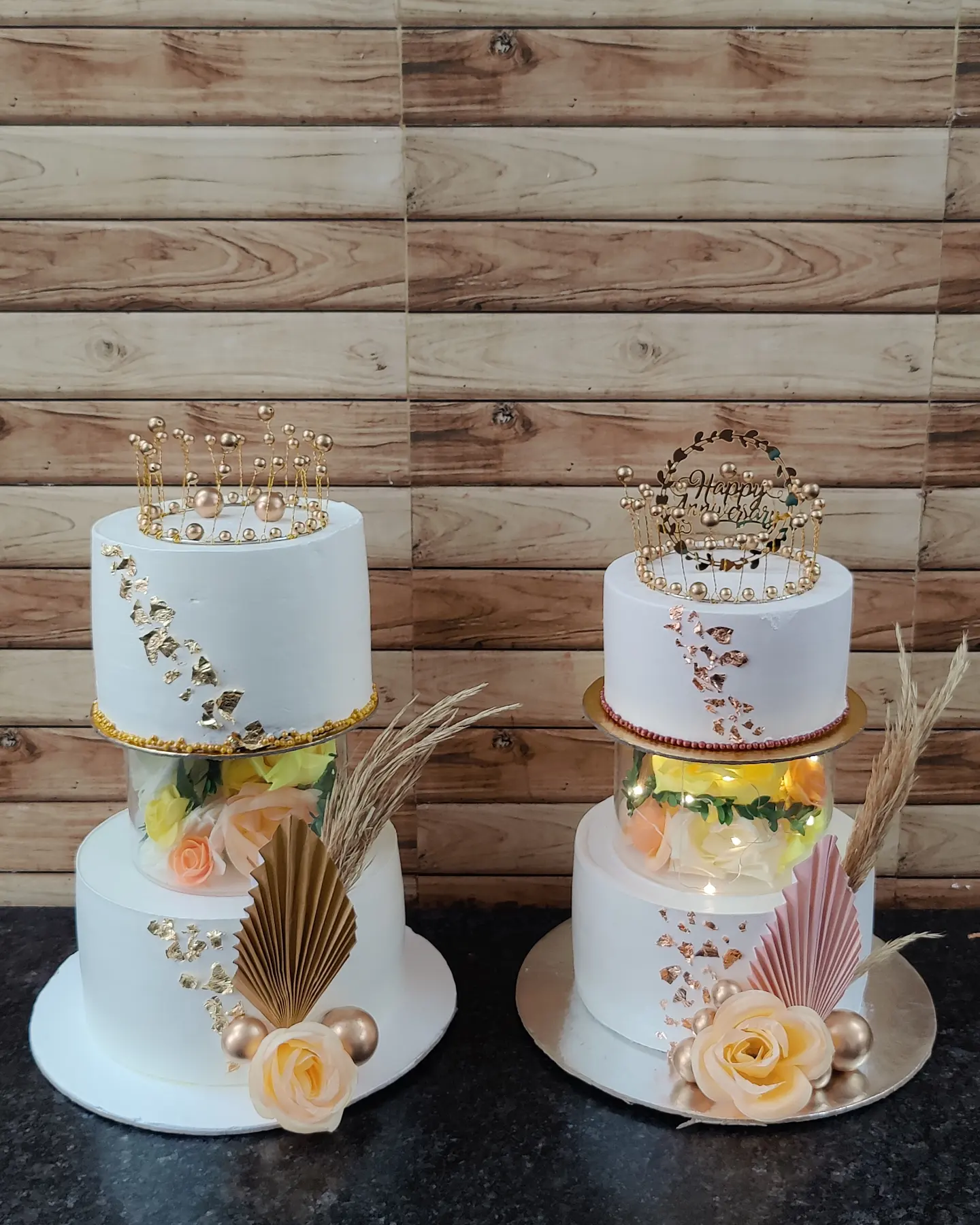 crown gold floral 2tier