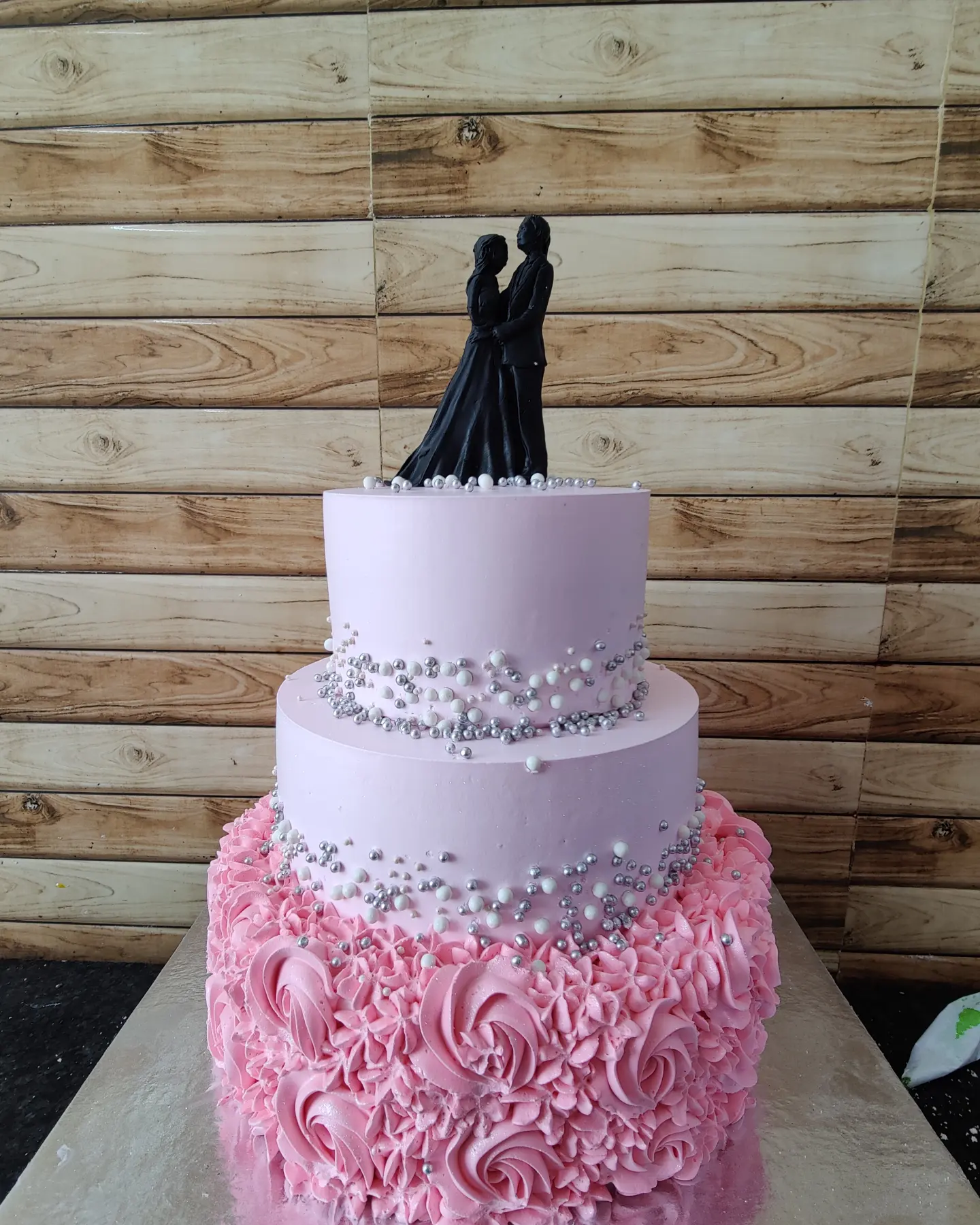 pink rosette couple tier